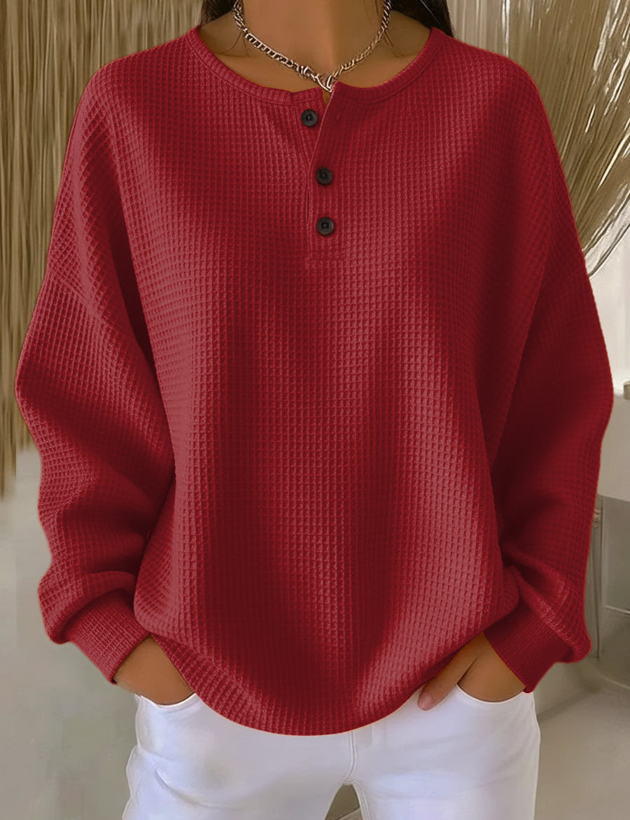 Milagros | Sweater Henley Gofrada