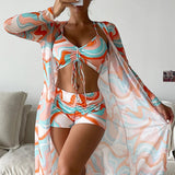 Laluna® | Conjunto de bikini 3 peças com estampado