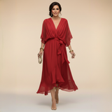 MARTA | VESTIDO DE CHIFFON COM DECOTE EM V