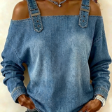 Nadège™ | Camisa de ganga sem mangas