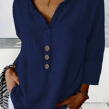 Solénya™ | Blusa de algodão-linho