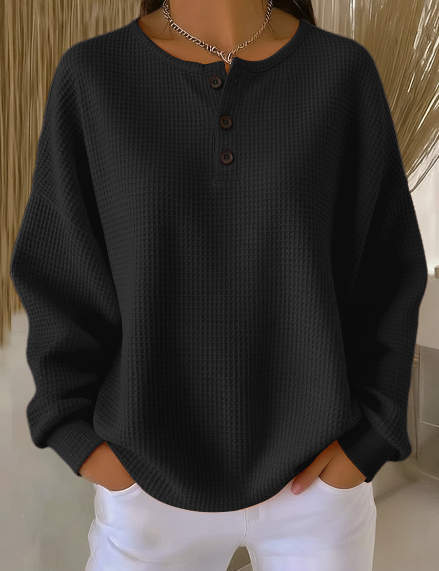 Milagros | Sweater Henley Gofrada
