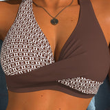GEMMA™ | Bikini Halter às Rayas de Cores
