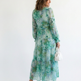 Camille | Vestido Maxi Florido com Mangas Longas