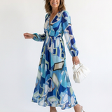 Camille | Vestido Maxi Florido com Mangas Longas