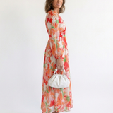 Camille | Vestido Maxi Florido com Mangas Longas