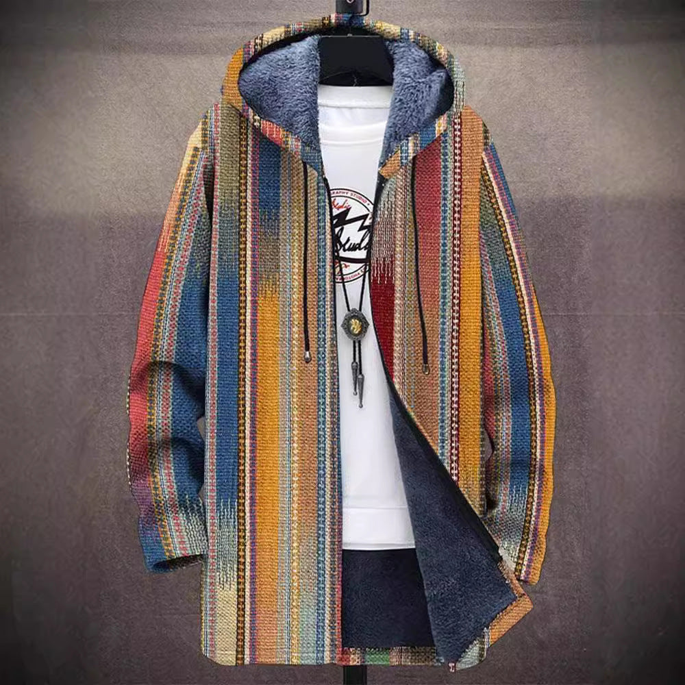 Calêndula | Cardigan com Capuz e Padrão Artesanal