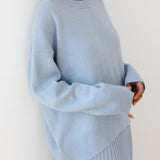Heidi | Sweater de Gola Redonda Oversized e Relaxado