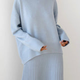 Heidi | Sweater de Gola Redonda Oversized e Relaxado