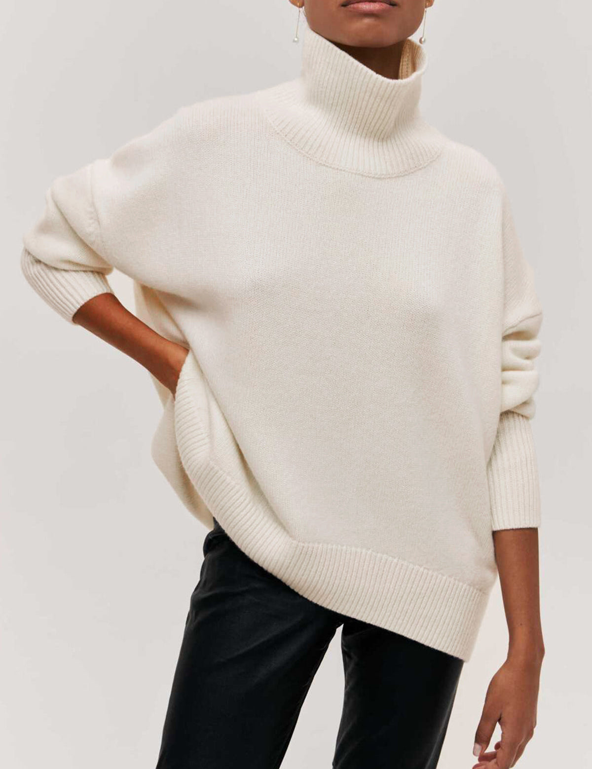 Georgina | Sweater de Gola Alta Relaxado