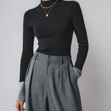 Isla | Sweater de Gola Alta com Punhos em Contraste