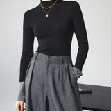 Isla | Sweater de Gola Alta com Punhos em Contraste