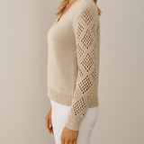 Claudia | Sweater de Malha com Trabalho em Ponto Aéreo