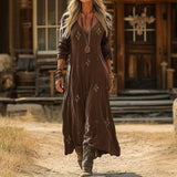 Outono - Vestido Confortável Inspirado no Estilo Boho