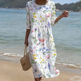 Vestido Relaxado Com Padrão Floral