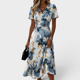 Denise™ | Vestido de corte midi com padrão floral