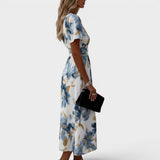 Denise™ | Vestido de corte midi com padrão floral