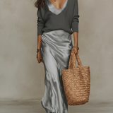 Helena | Vestido Midi de Cetim com Pullover Incluído