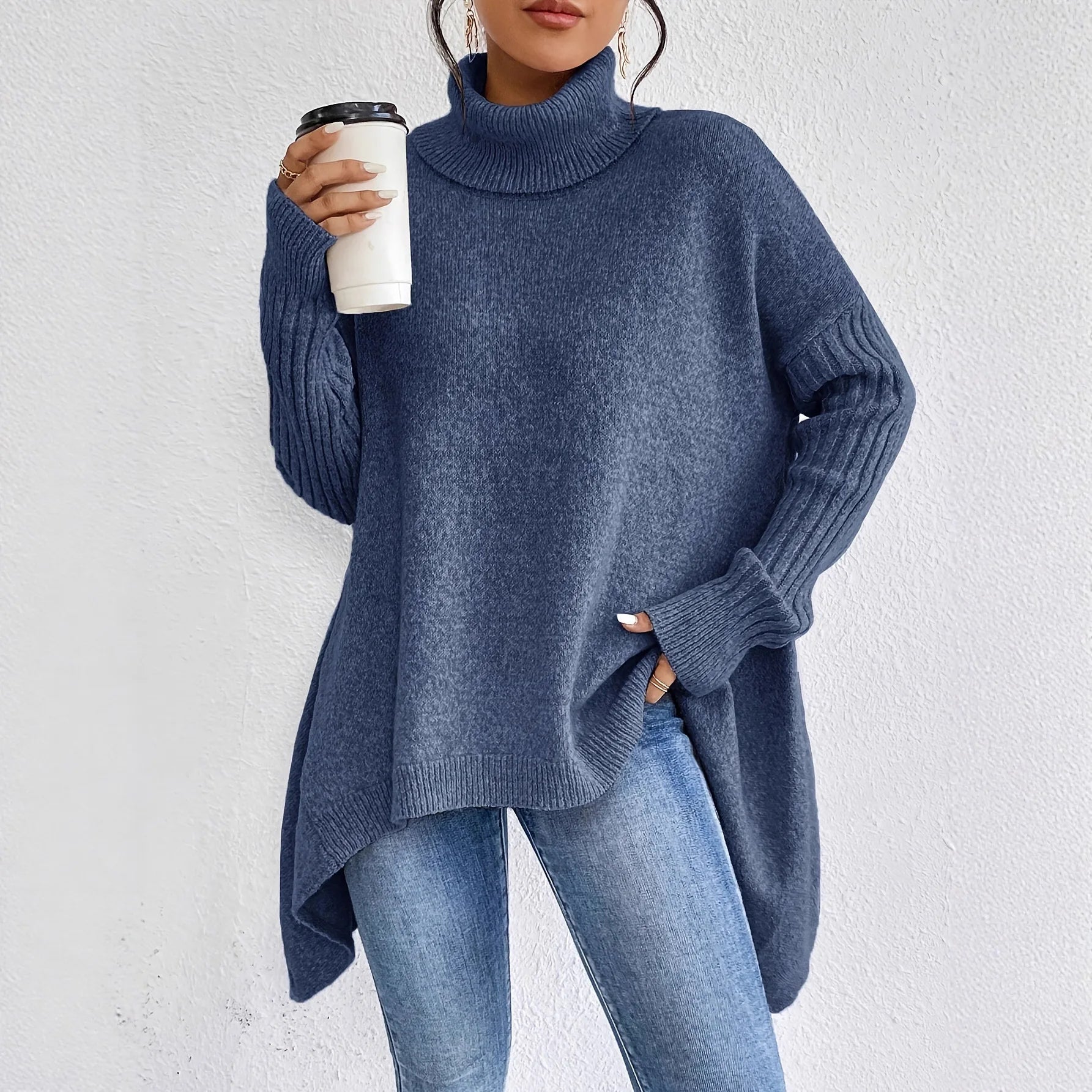 Rosaline | Sweater de Gola Alta Relaxado