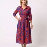 Claire | Vestido midi de mangas longas e cinto