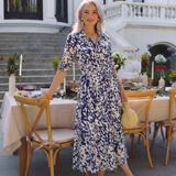 Claire | Vestido midi de mangas longas e cinto