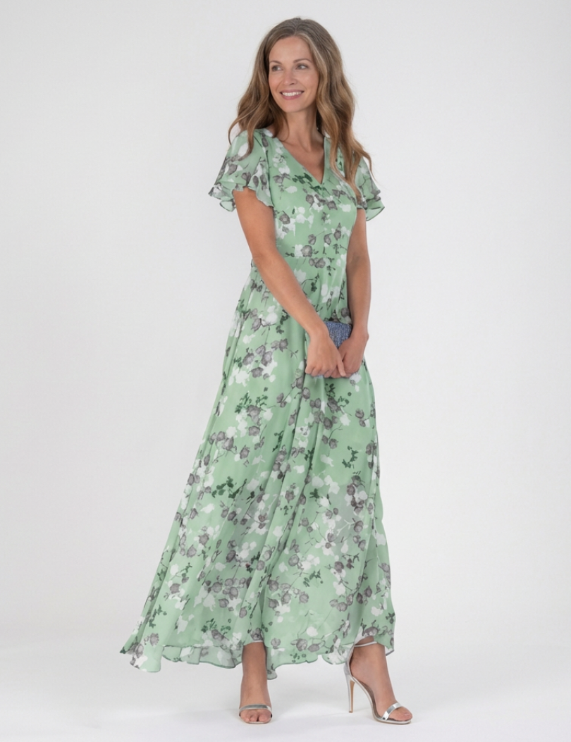 Noémie | Vestido Maxi em Chiffon Floral