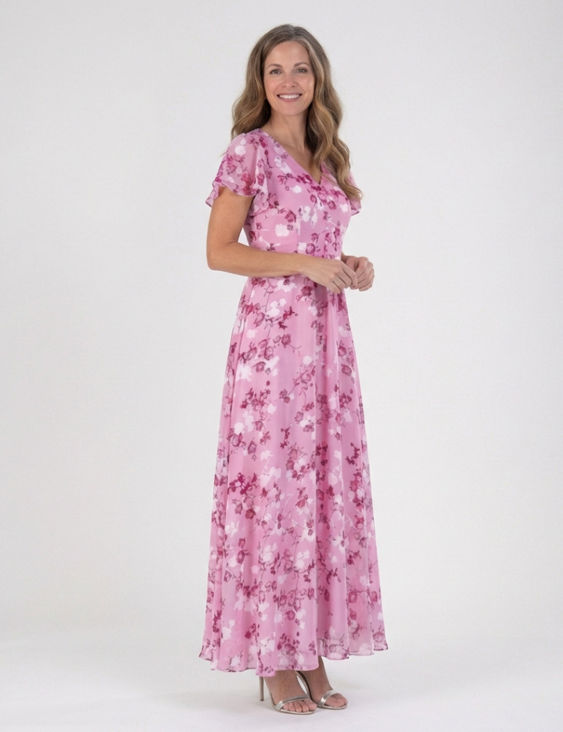 Noémie | Vestido Maxi em Chiffon Floral