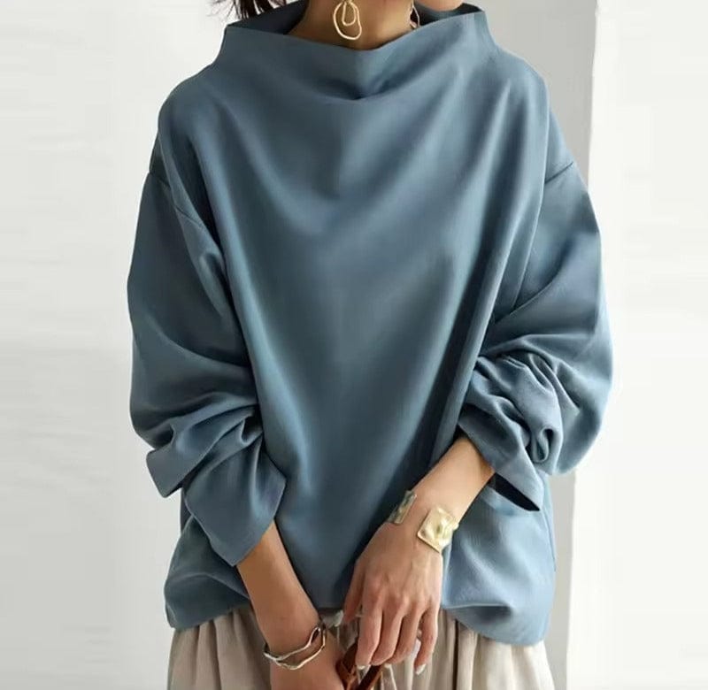 Joan | Top de Gola Alta Drapado