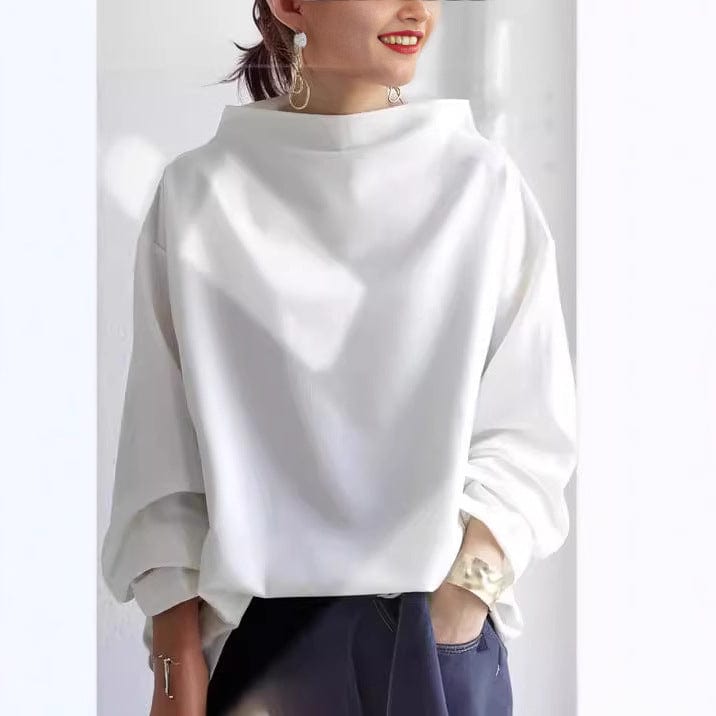 Joan | Top de Gola Alta Drapado
