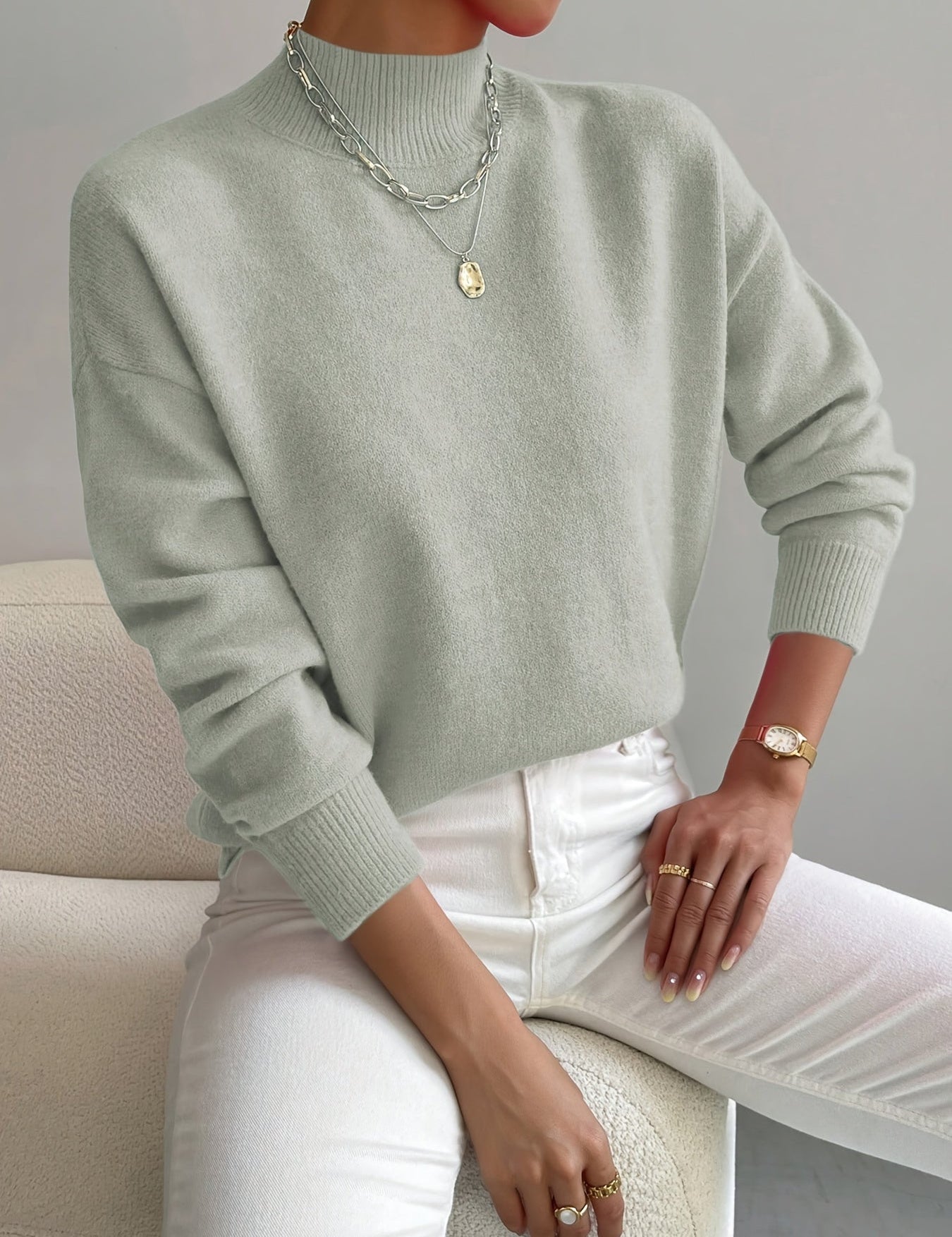 Harper | Sweater de Gola Alta Suave