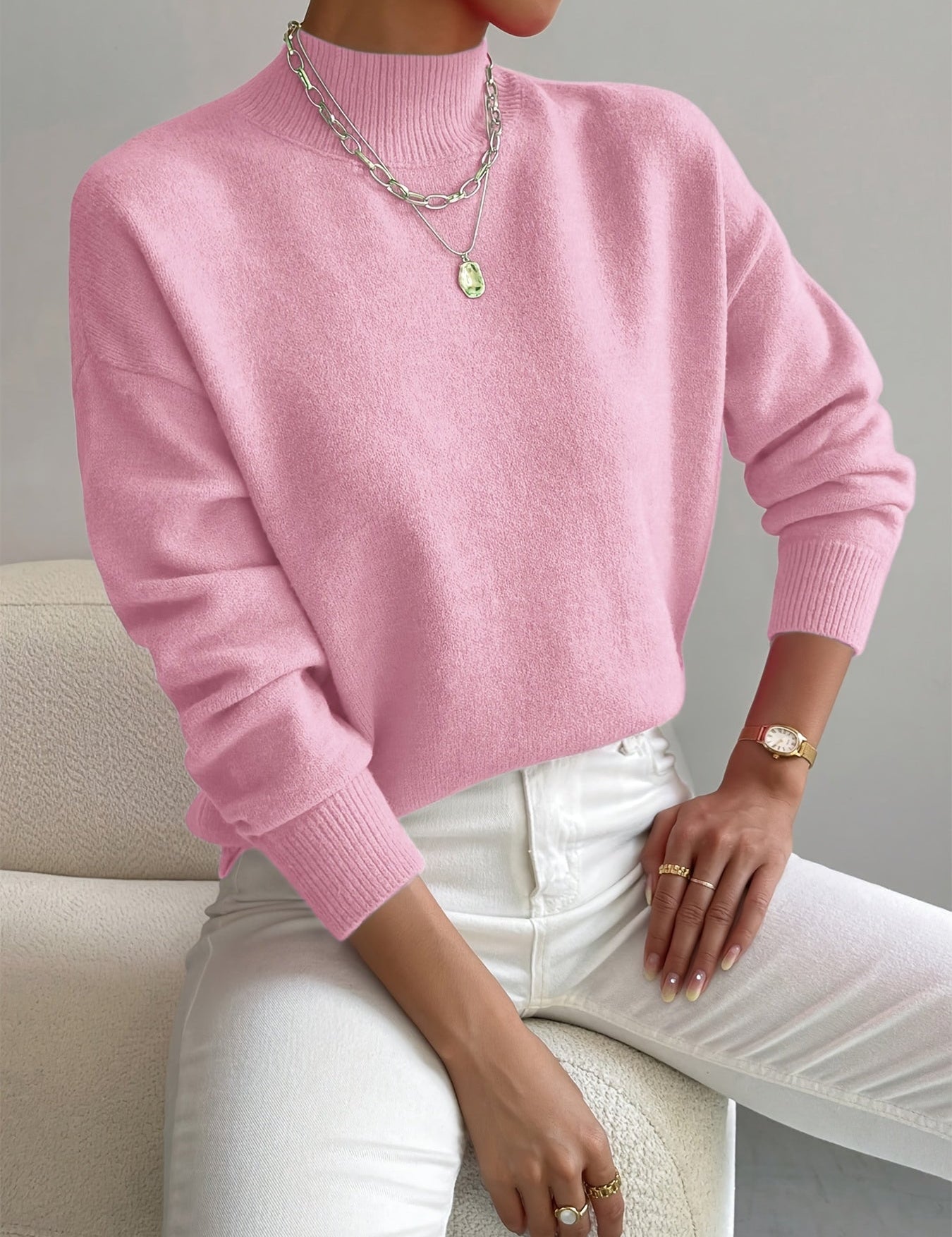 Harper | Sweater de Gola Alta Suave