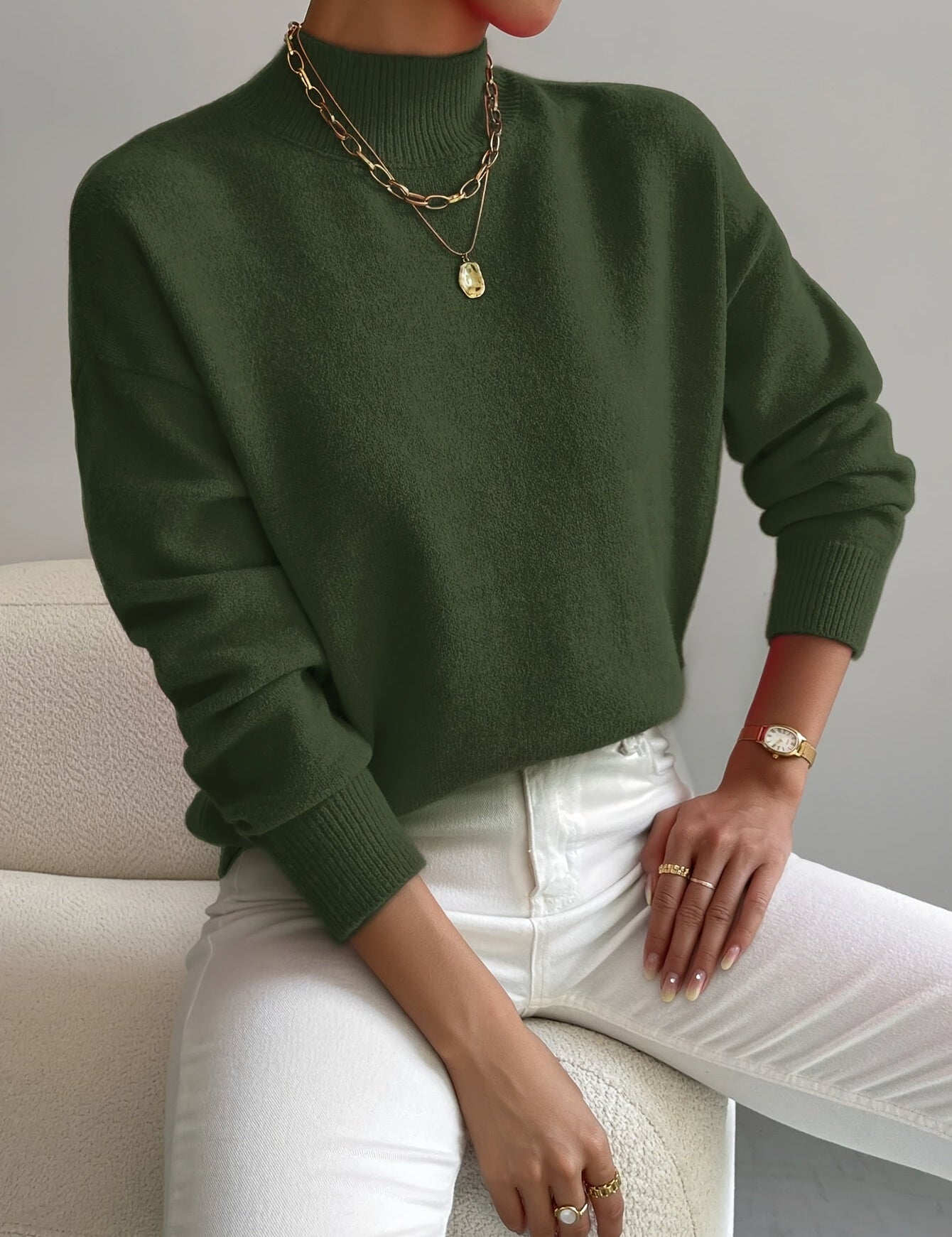 Harper | Sweater de Gola Alta Suave