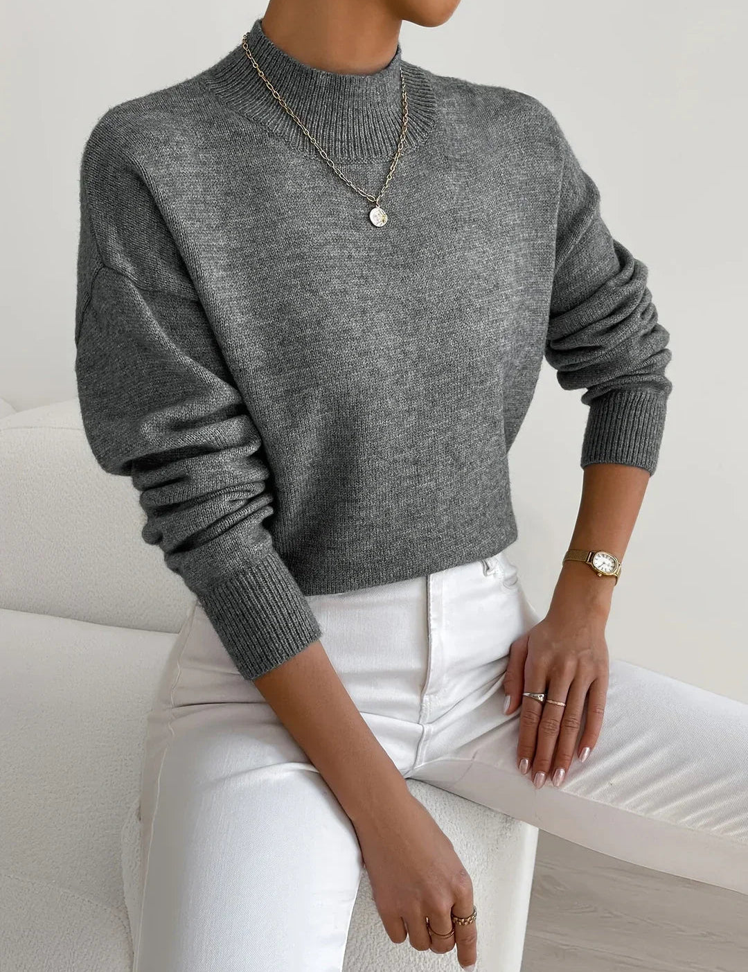 Harper | Sweater de Gola Alta Suave