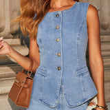 Felicia | Conjunto em denim elegante