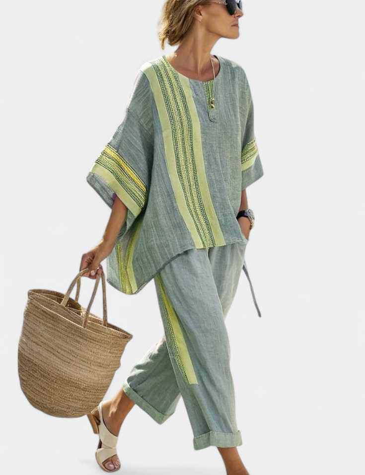 Lorena - Conjunto Boho Linho e Bambu