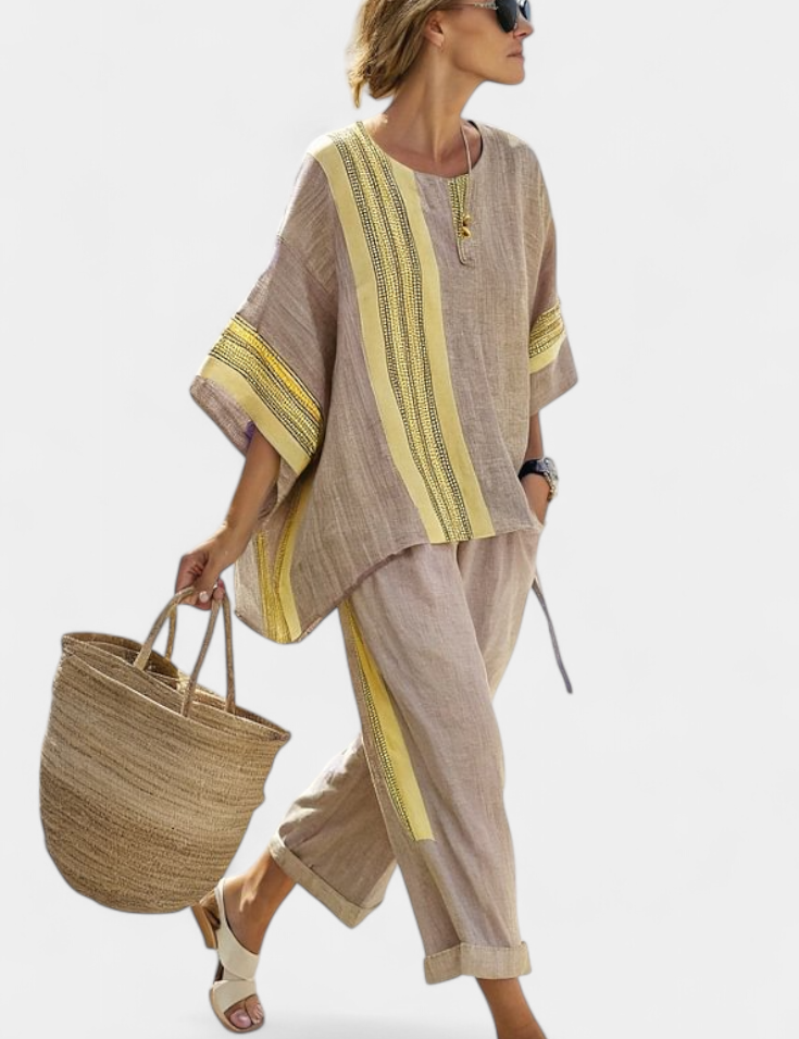 Lorena - Conjunto Boho Linho e Bambu