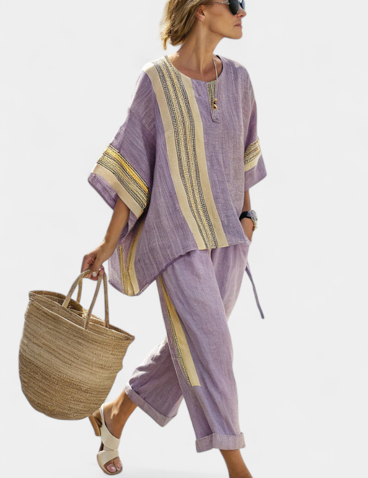 Lorena - Conjunto Boho Linho e Bambu