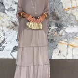 Vestido Capa Nora - Cinza