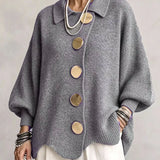 Victoire | Cardigan oversized com grandes botões dourados