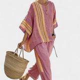 Lorena - Conjunto Boho Linho e Bambu