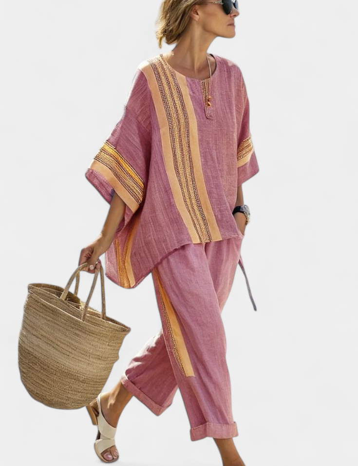 Lorena - Conjunto Boho Linho e Bambu