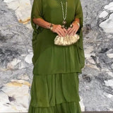 Vestido Capa Nora - Verde Oliva