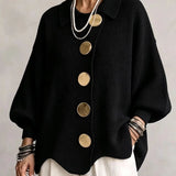 Victoire | Cardigan oversized com grandes botões dourados
