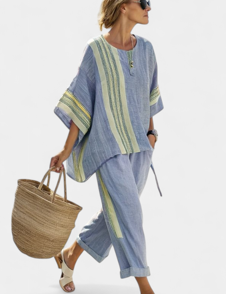 Lorena - Conjunto Boho Linho e Bambu