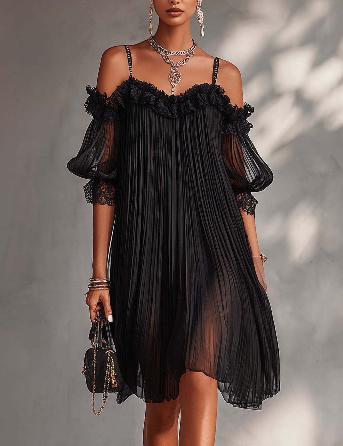 Aurore | Vestido Longo em Musselina com Decote em V