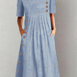 Marina - Vestido Midi Listrado Elegante