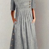 Marina - Vestido Midi Listrado Elegante