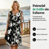 Elisa - Vestido de chiffon floral elegante