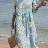 Vestido informal de mulher com estampado floral.