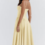 Sigrid | Vestido bustier sem mangas comprimento midi